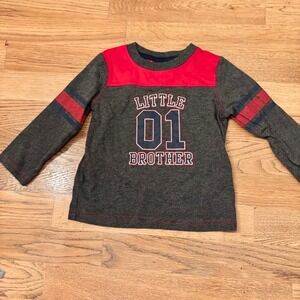 Jumping Beans Little Brother 01 Long Sleeve T Shirt Kids 18 Months Gray Red